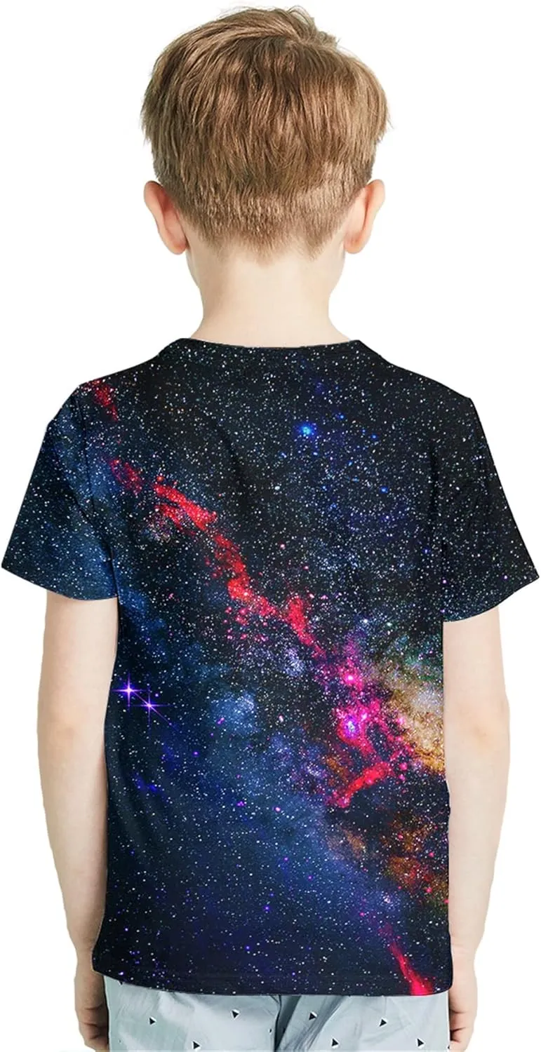 Yasswete Boys Girls T-Shirt 3D Realistic Graphic Crewneck Short Sleeve Printed Tee Shirt Tops for Kids Teens 6-16 Years