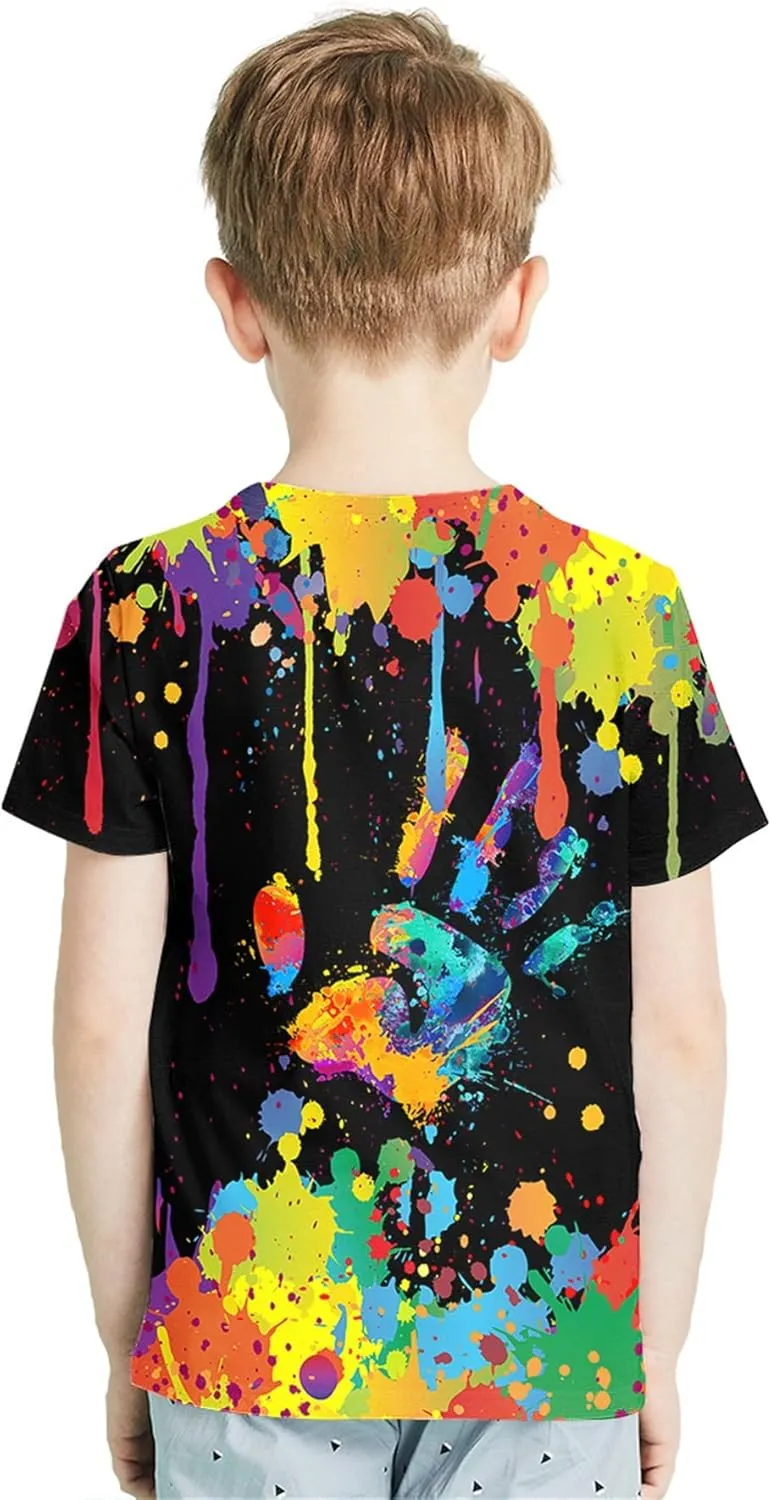 Yasswete Boys Girls T-Shirt 3D Realistic Graphic Crewneck Short Sleeve Printed Tee Shirt Tops for Kids Teens 6-16 Years