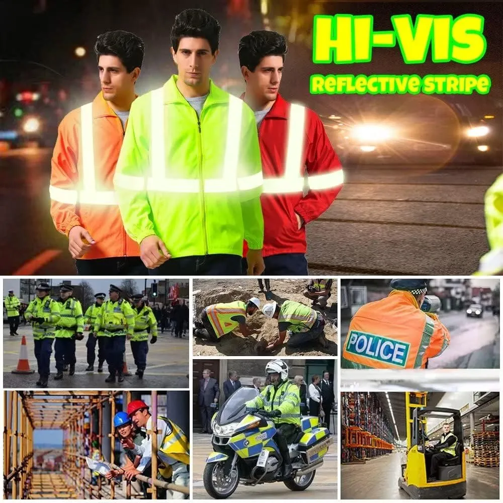 YOWESHOP High Visibility Reflective Safety Jacket Lightweight Breathable Customize Logo Work Uniform