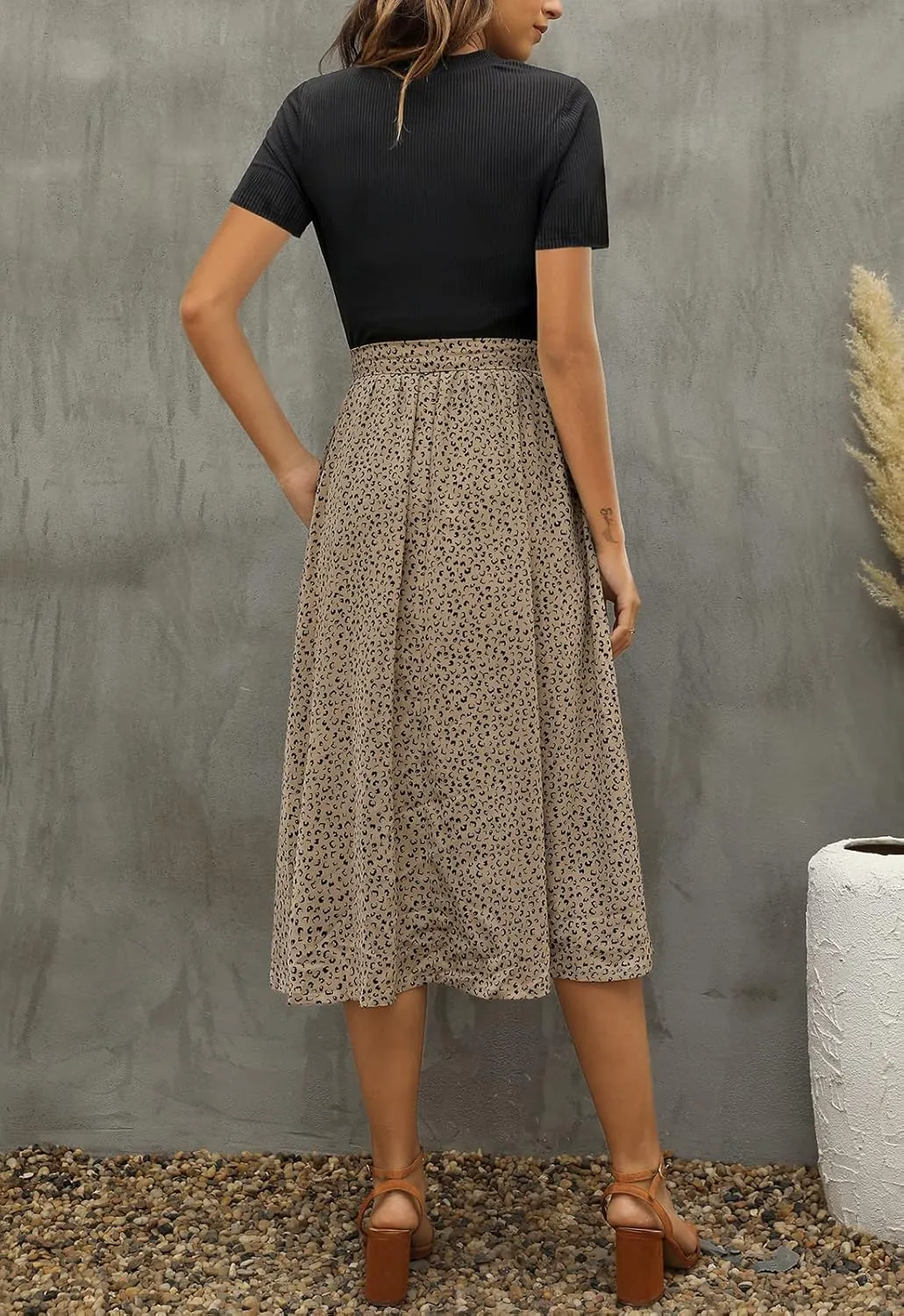 Zattcas Women 2025 Summer Dress Short Sleeve Ribbed Teacher Church Modest Business Casual Work Outfits Midi Dress