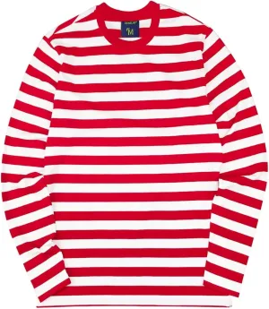 Zengjo Men's Casual Cotton Spandex Striped Crewneck Long-Sleeve T-Shirt Basic Pullover Stripe tee Shirt